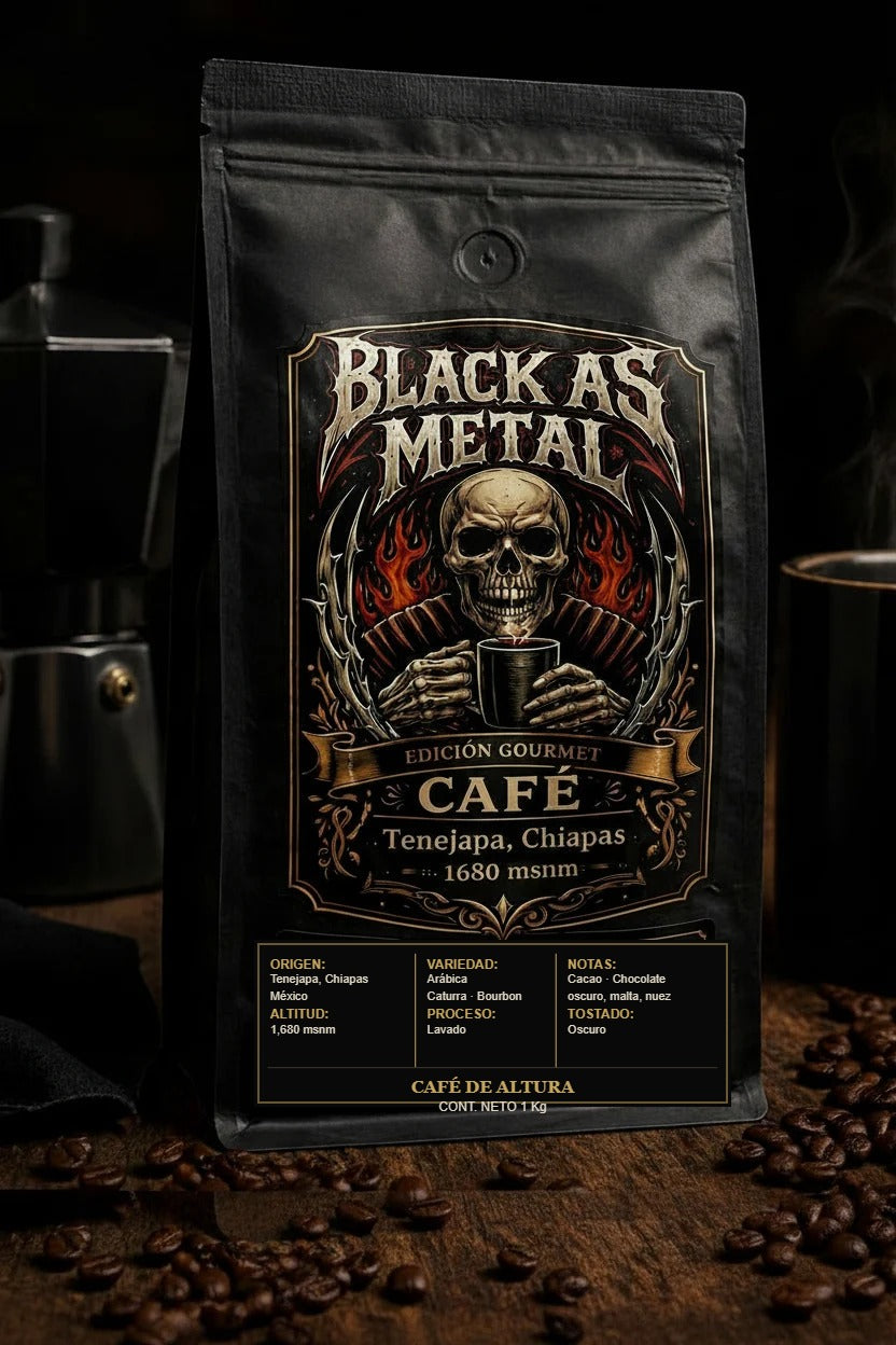 Black as Metal Coffee 1kg - café de altura de Tenejapa, Chiapas