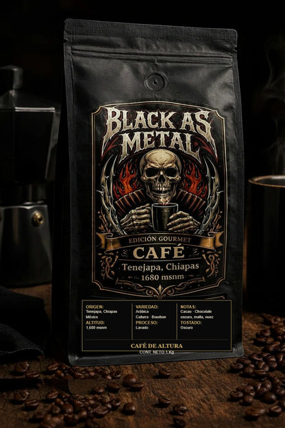 Black as Metal Coffee 1kg - café de altura de Tenejapa, Chiapas